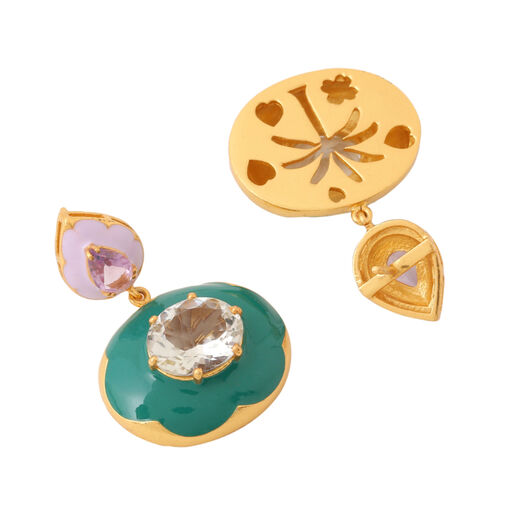 Pink and green amethyst earrings by Azga